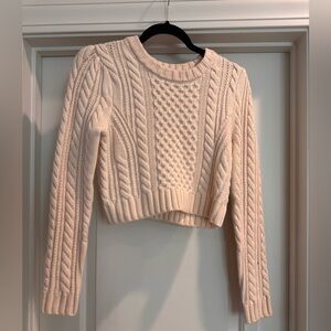 Milly cropped ivory cableknit sweater 
Excellent condition